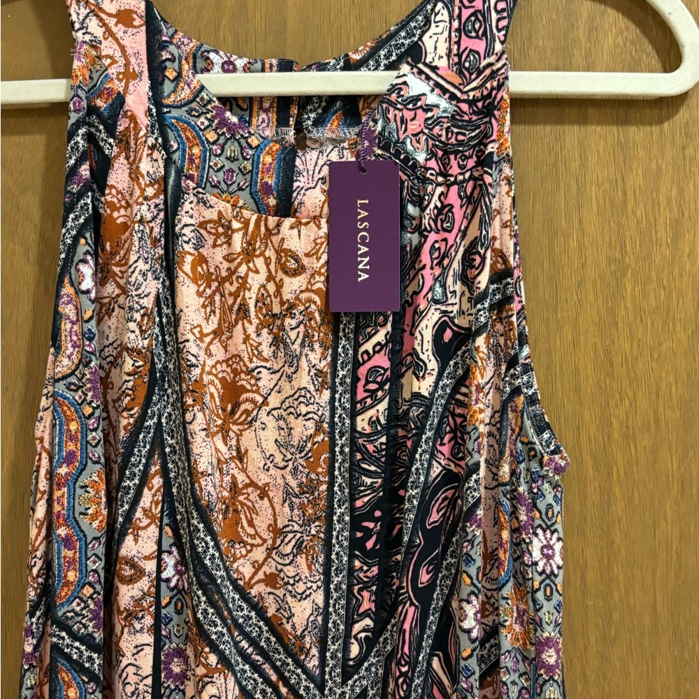 NWT Lascana Boho Sleeveless Mixed Pattern Mini Dress size 8 - Picture 6 of 8
